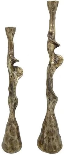 Crestview Collection Andrews 2-Piece Bronze Twisted Taper Candlesticks Set