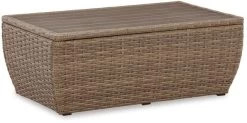 Signature Design By Ashley® Sandy Bloom Beige Outdoor Coffee Table