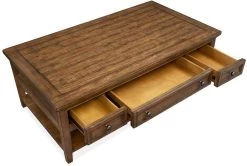 Magnussen Home® Bay Creek Toasted Nutmeg Rectangular Cocktail Table With Casters -Furniture Store 74460911 9441 42d4 9338 ad7d70a1fa74