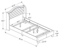 Monarch Specialties Bed, Twin Size, Platform, Teen, Frame, Upholstered, Velvet, Wood Legs, Brown, Traditional -Furniture Store 748485d6 a13e 496b a5cd 5abda4e6302e