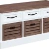 Coaster® Alma Weathered Brown/White Storage Bench -Furniture Store 76090f06 6ba0 4241 89c2 eba0283e2667