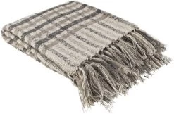 Surya Barke Beige 50"x60" Throw Blanket