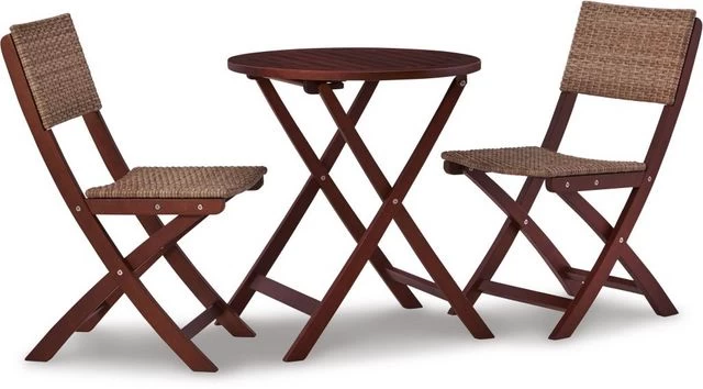 Signature Design By Ashley® Safari Peak 3-Piece Brown Outdoor Chairs With Table Set 3 Signature Design By Ashley® Safari Peak 3-Piece Brown Outdoor Chairs With Table Set