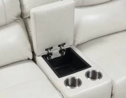 Steve Silver Co. Laurel Ivory Leather Power Reclining Console Loveseat -Furniture Store 77150d0f 3978 4101 b6d6 05a2df9d7d87