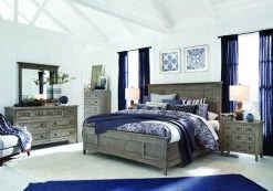 Magnussen® Home Paxton Place Dovetail Grey 3pc Queen Panel Storage Bedroom Group P09106978