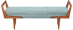 Olliix By INK+IVY Blue/Pecan Boomerang Bench