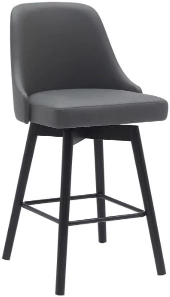 Armen Living Sicily Gray/Black Swivel Counter Stool 3 Armen Living Sicily Gray/Black Swivel Counter Stool