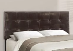 Monarch Specialties Bed, Full Size, Platform, Bedroom, Frame, Upholstered, Pu Leather Look, Wood Legs, Brown, Transitional -Furniture Store 7fd802c2 262d 4632 92f5 1499447fa74b