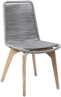 Armen Living Island Outdoor Grey Dining Chair