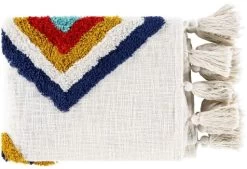 Surya Paki Cream 50"x60" Throw Blanket