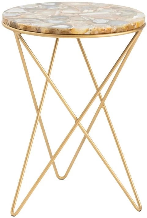 Crestview Collection Olivia Gold Accent Table With Agate Top 3 Crestview Collection Olivia Gold Accent Table With Agate Top