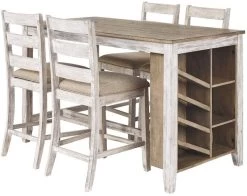 Signature Design By Ashley® Skempton 5-Piece White/Light Brown Counter Height Table Set P49663904