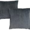 Monarch Specialties Inc. 2-Piece Grey Ultra Soft Ribbed Style Pillow Set