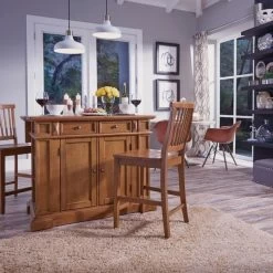 Homestyles® Americana 3-Piece Brown Kitchen Island Set -Furniture Store 8221cf06 3f48 4364 a77d 5af3752e66aa