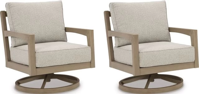 Signature Design By Ashley® Hallow Creek Driftwood Outdoor Swivel Lounge With Cushion 4 Signature Design By Ashley® Hallow Creek Driftwood Outdoor Swivel Lounge With Cushion - Image 2