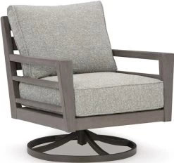 Signature Design By Ashley® Hillside Barn Gray/Brown Outdoor Swivel Lounge With Cushion