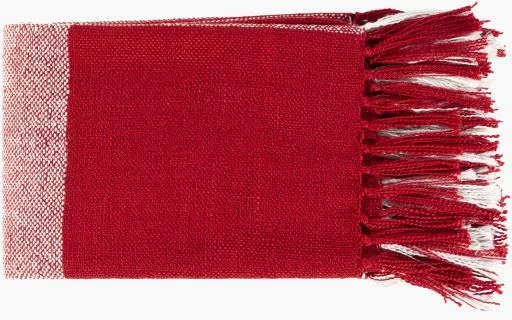 Surya Bufflonne Dark Red 50"x60" Throw Blanket 4 Surya Bufflonne Dark Red 50"x60" Throw Blanket - Image 2