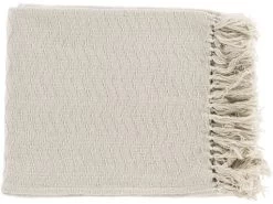 Surya Thelma Cream 50"x60" Throw Blanket