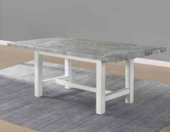Steve Silver Co. Canova Gray Marble Top 78" Dining Table With Cathedral White Base -Furniture Store 898623ac a3c4 468e 99a3 2f933855c1d9