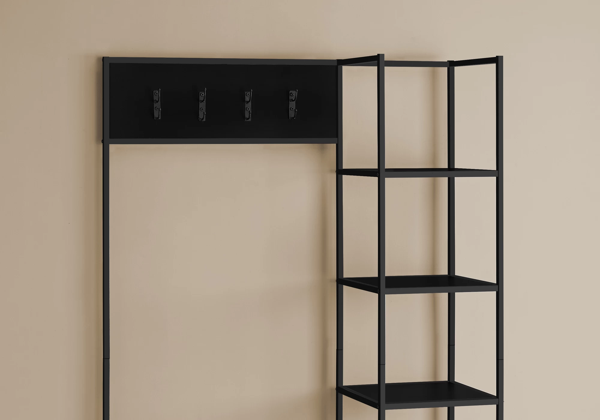 Monarch Specialties Bench, Entryway, Hallway, Storage, Organizer, Coat Rack, Hall Tree, Metal, Laminate, Black, Contemporary, Modern 7 Monarch Specialties Bench, Entryway, Hallway, Storage, Organizer, Coat Rack, Hall Tree, Metal, Laminate, Black, Contemporary, Modern - Image 5