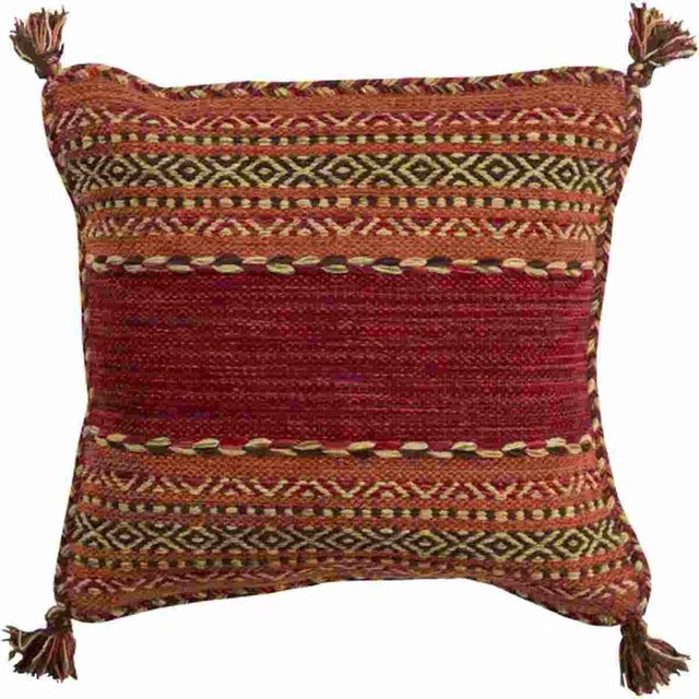 Surya Trenza Dark Red 18"x18" Pillow Shell 3 Surya Trenza Dark Red 18"x18" Pillow Shell