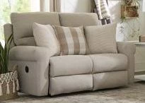 IAmerica® Happy Place Cement Power Lay Flat Reclining Loveseat