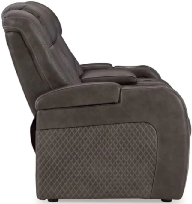 Signature Design By Ashley® Fyne-Dyme Shadow Power Reclining Loveseat With Console 6 Signature Design By Ashley® Fyne-Dyme Shadow Power Reclining Loveseat With Console - Image 4
