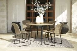 Signature Design By Ashley® Amaris 5-Piece Black/Brown Outdoor Dining Set -Furniture Store 90c9dce6 a012 4698 915b ac0cb3758faa