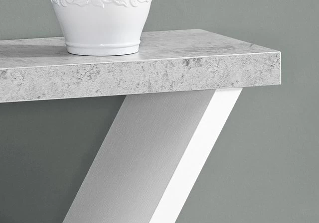 Monarch Specialties Accent Table, Console, Entryway, Narrow, Sofa, Living Room, Bedroom, Laminate, Grey, White, Contemporary, Modern 5 Monarch Specialties Accent Table, Console, Entryway, Narrow, Sofa, Living Room, Bedroom, Laminate, Grey, White, Contemporary, Modern - Image 3