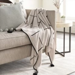 Surya Fleck Beige/Black 50"x60" Throw Blanket -Furniture Store 914a467b 2f1b 47f9 8f03 20af6f738e21
