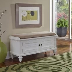Homestyles® Bermuda Off-White Storage Bench -Furniture Store 91f413a6 79dc 4891 9a01 29cf9709a158