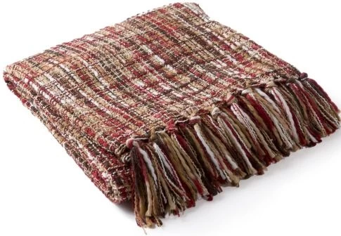 Surya Tabitha Bright Red 50"x60" Throw Blanket 4 Surya Tabitha Bright Red 50"x60" Throw Blanket - Image 2