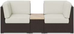 Homestyles® Palm Springs 3-Piece Brown Outdoor Chair Pair And Storage Table