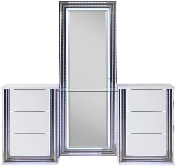 Global Furniture USA Ylime 3-Piece White Vanity Set With LED 4 Global Furniture USA Ylime 3-Piece White Vanity Set With LED - Image 2