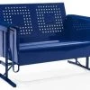 Crosley Furniture® Bates Navy Gloss Outdoor Metal Loveseat Glider -Furniture Store 9a3cde95 76ef 4928 8ad5 cc825399611a