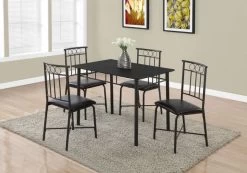 Monarch Specialties Dining Table Set, 5Pcs Set, Small, 40" Rectangular, Kitchen, Metal, Laminate, Black, Contemporary, Modern -Furniture Store 9b182467 e6fc 4c4e b603 9ee2c157e6ea