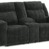Signature Design By Ashley® Martinglenn Ebony Reclining Loveseat With Console