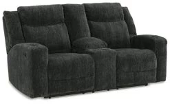 Signature Design By Ashley® Martinglenn Ebony Reclining Loveseat With Console