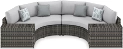 Signature Design By Ashley® Harbor Court 4-Piece Gray Outdoor Sectional