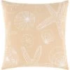 Surya Sea Life Wheat 18"x18" Toss Pillow Shell Only.