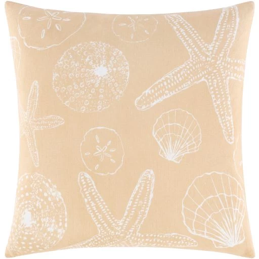 Surya Sea Life Wheat 18"x18" Toss Pillow Shell Only. 3 Surya Sea Life Wheat 18"x18" Toss Pillow Shell Only.