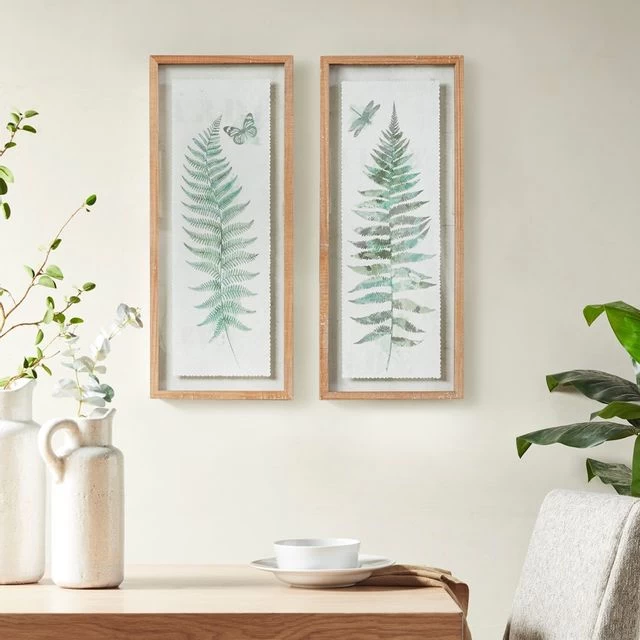 Olliix By Madison Park Linden Fern 2 Piece Set Natural Framed Wall Decor 3 Olliix By Madison Park Linden Fern 2 Piece Set Natural Framed Wall Decor