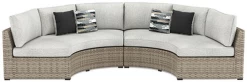 Signature Design By Ashley® Calworth 2-Piece Beige Outdoor Sectional Set