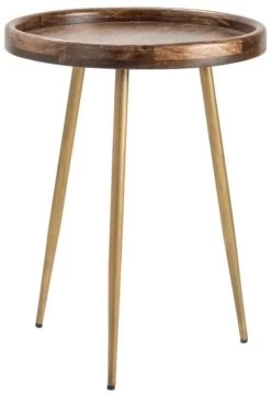 Crestview Collection Bengal Manor Silva Medium Brown Accent Table With Brass Base