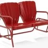 Crosley Furniture® Ridgeland Bright Red Gloss Outdoor Metal Loveseat Glider