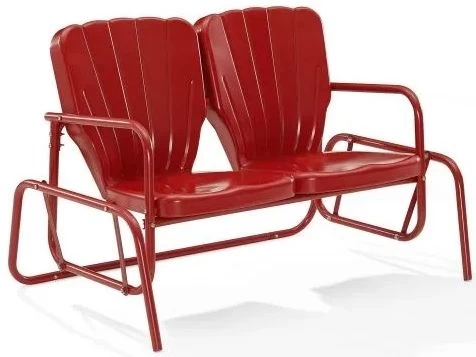 Crosley Furniture® Ridgeland Bright Red Gloss Outdoor Metal Loveseat Glider 3 Crosley Furniture® Ridgeland Bright Red Gloss Outdoor Metal Loveseat Glider