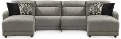 Signature Design By Ashley® Colleyville 4-Piece Stone Power Reclining Sectional With Chaise And Armless Power Recliners