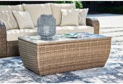 Signature Design By Ashley® Sandy Bloom Beige Outdoor Coffee Table -Furniture Store ad90034f c336 4bb0 ac2e 72a45938b45b