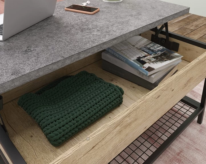 Sauder® Market Commons® Prime Oak® Lift-Top Coffee Table 7 Sauder® Market Commons® Prime Oak® Lift-Top Coffee Table - Image 5