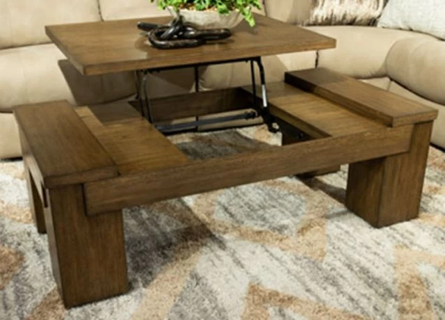 Signature Design By Ashley® Rosswain Warm Brown Lift-Top Coffee Table 5 Signature Design By Ashley® Rosswain Warm Brown Lift-Top Coffee Table - Image 3